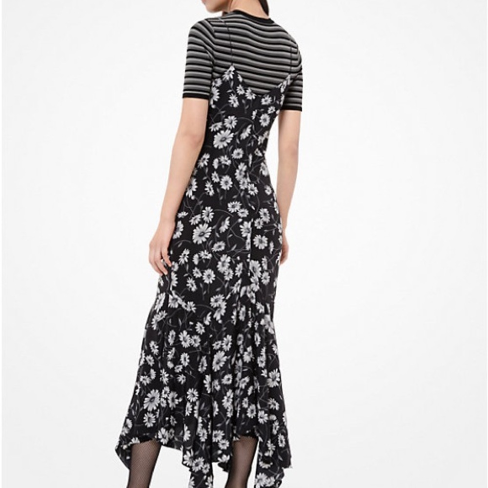 Michael Kors Collection Daisy Silk Crepe De Chine Handkerchief Slip Dress - Picture 2 of 10
